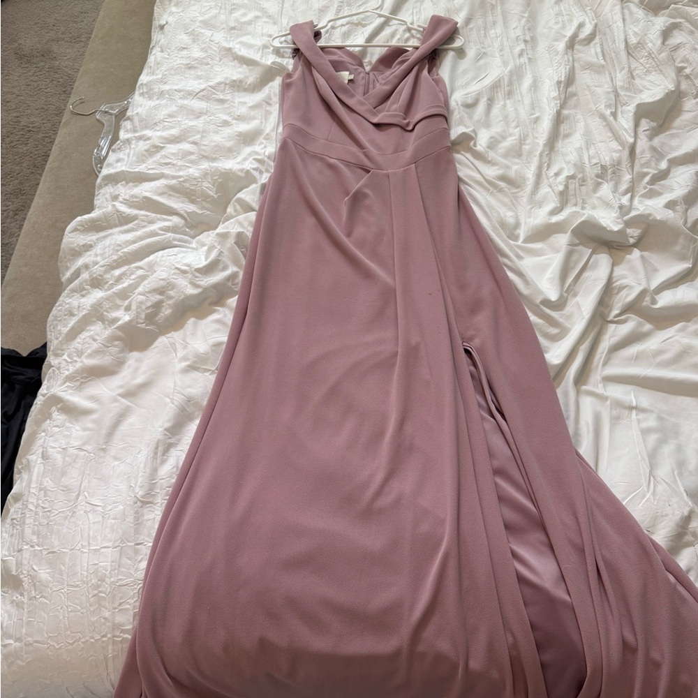 David's Bridal Purple Sweetheart Maxi Gown